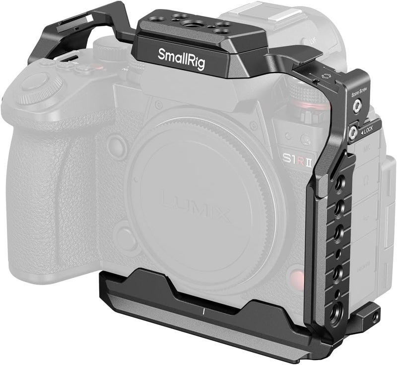 SMALLRIG S1R II / S1 II / S1 IIE Cage for Panasonic LUMIX S1R II / S5 II / S5 IIX / G9 II, Built-in Quick Release Plate for Arca, with 1/4''-20 & 3/8''-16 Threaded Holes, Dual NATO Rails, Cold Shoe - Image 1